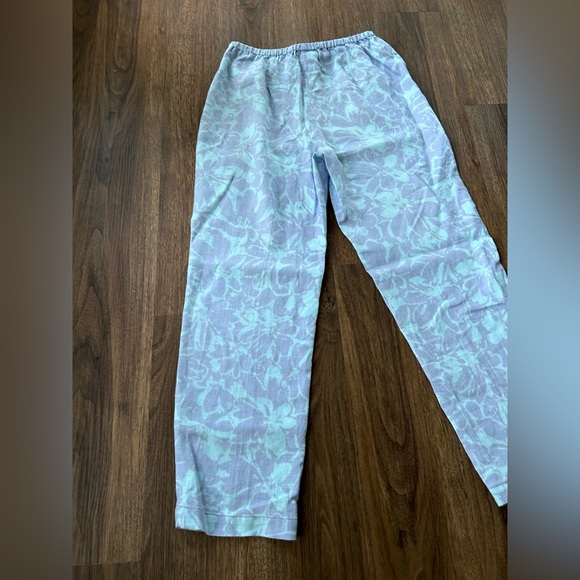 VINTAGE SIGRID OLSEN 90s Linen Pastel Floral Pants Feminine Coastal Grandma Sz S - Picture 12 of 16